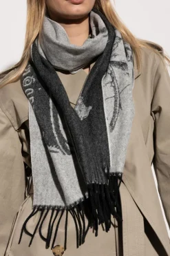 Alexander McQueen BLACK Scarf with fringes