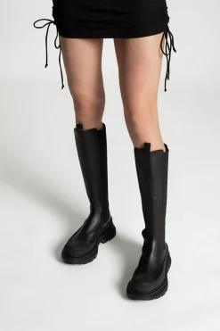 Alexander McQueen BLACK ‘Tread’ knee-high-boots