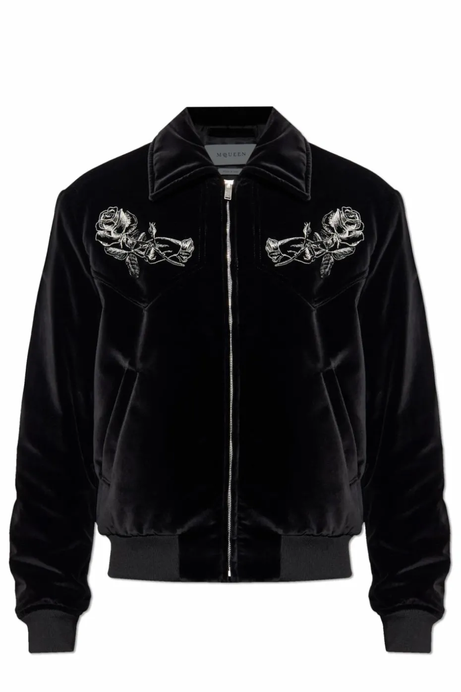 Alexander McQueen BLACK Velvet jacket with embroidery