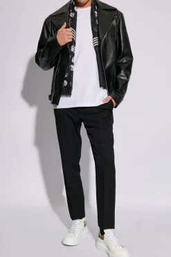 Alexander McQueen BLACK Wool pleat-front trousers
