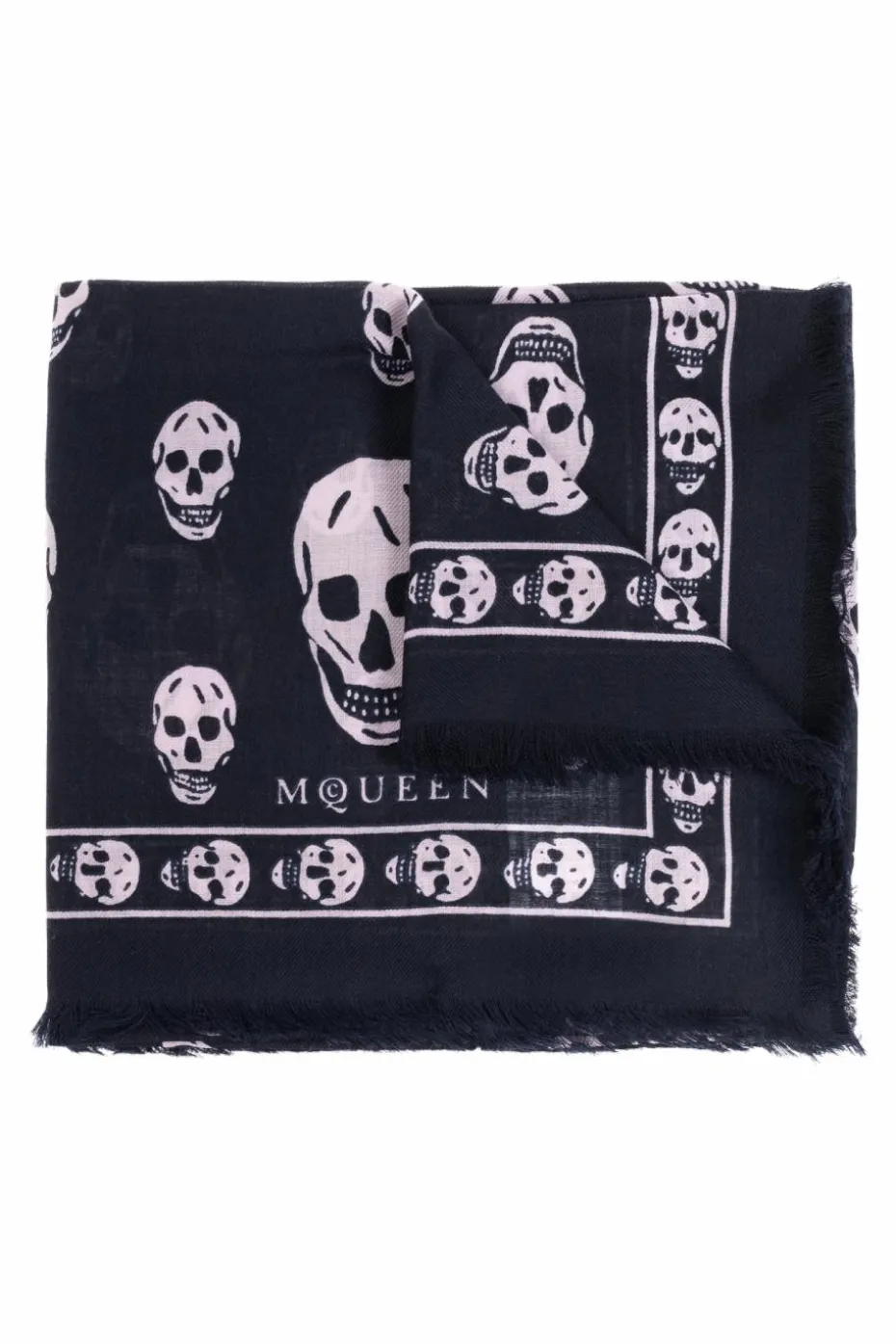 Alexander McQueen BLACK Wool scarf with logo