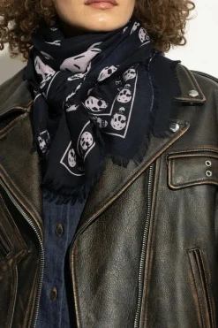 Alexander McQueen BLACK Wool scarf with logo