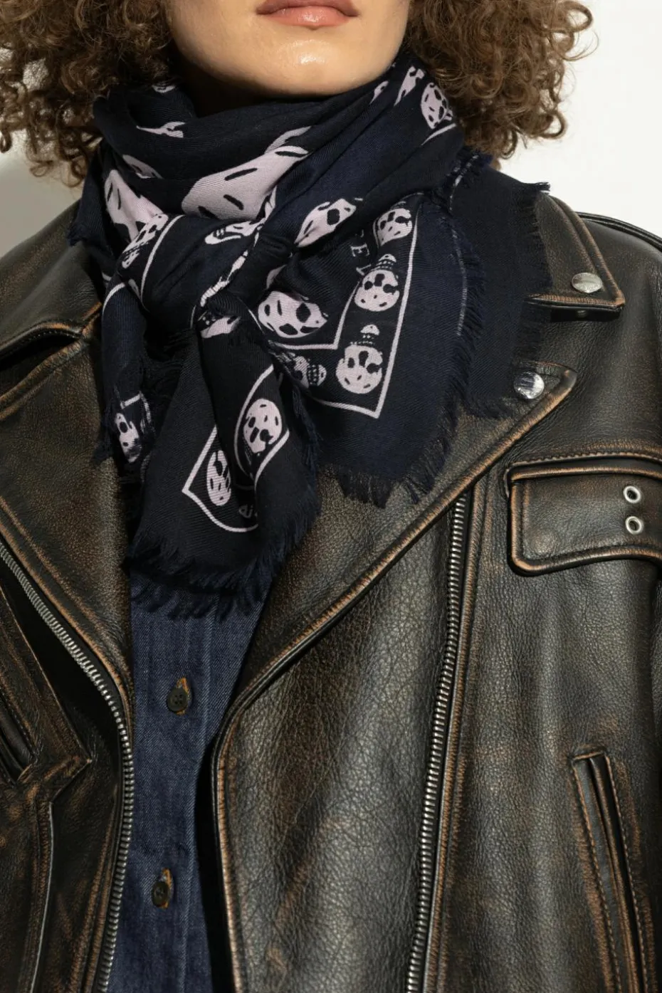 Alexander McQueen BLACK Wool scarf with logo