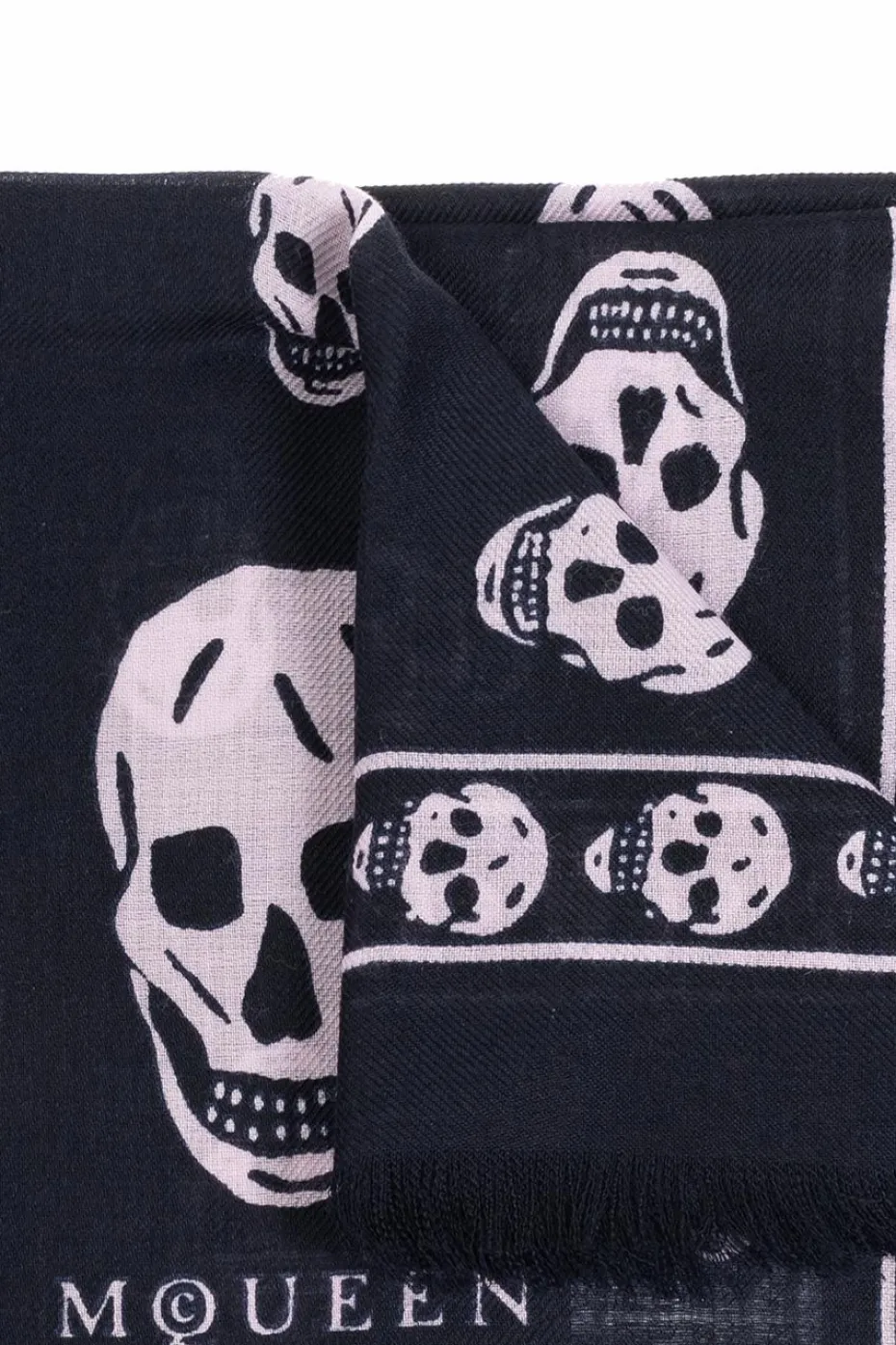 Alexander McQueen BLACK Wool scarf with logo