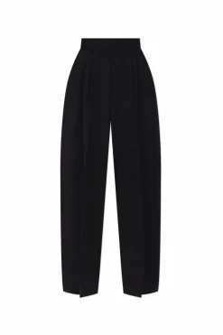 Alexander McQueen BLACK Wide-leg pleated trousers