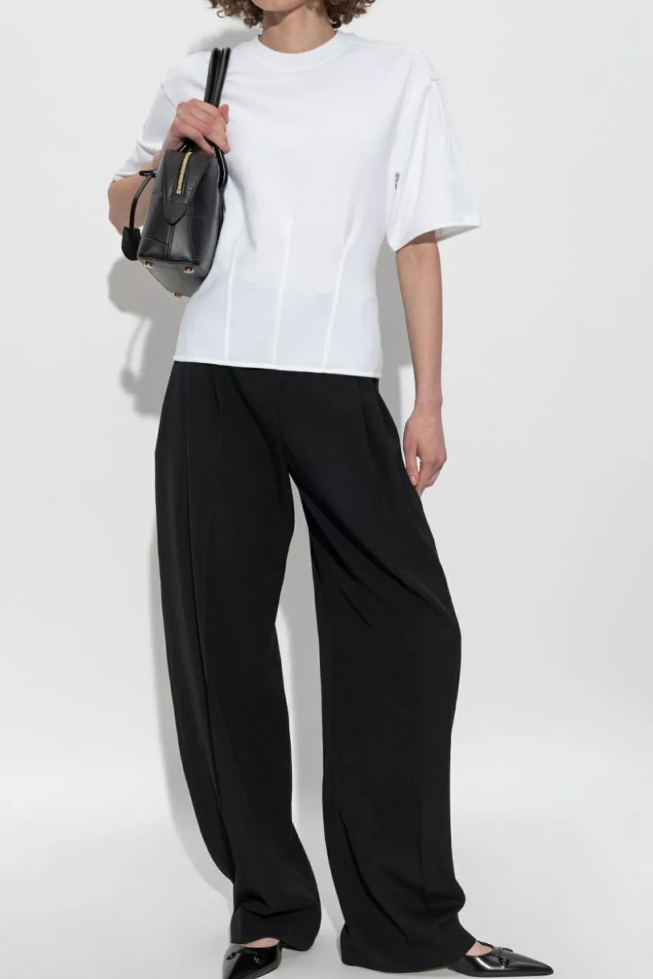 Alexander McQueen BLACK Wide-leg pleated trousers