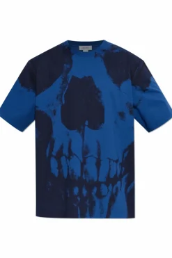 Alexander McQueen BLUE T-shirt with print