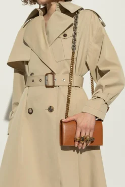 Alexander McQueen BROWN ‘Jewelled Satchel Mini’ Shoulder Bag