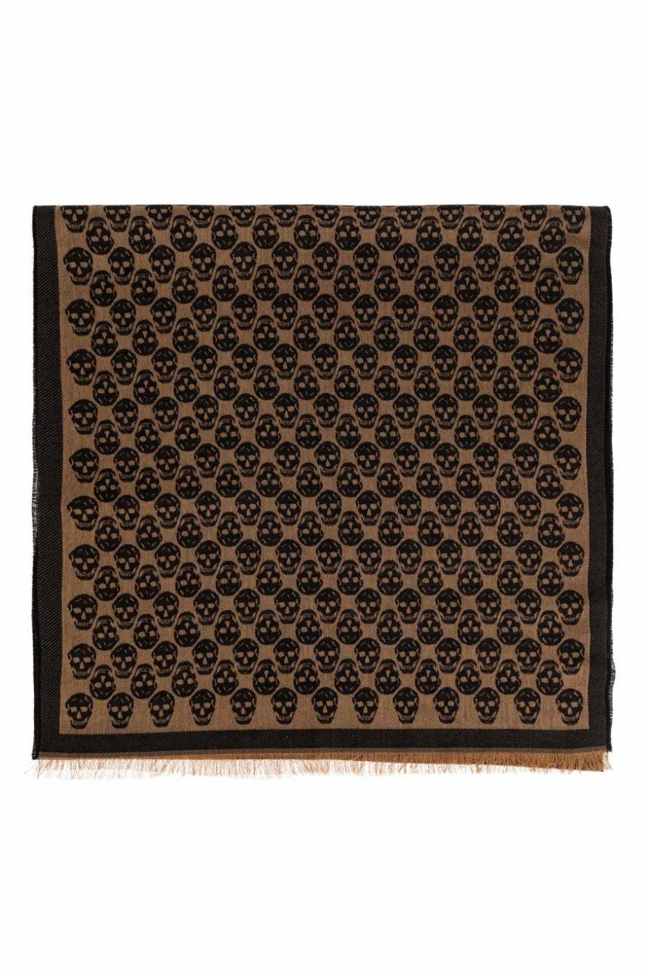 Alexander McQueen BROWN Scarf with a characteristic skull motif