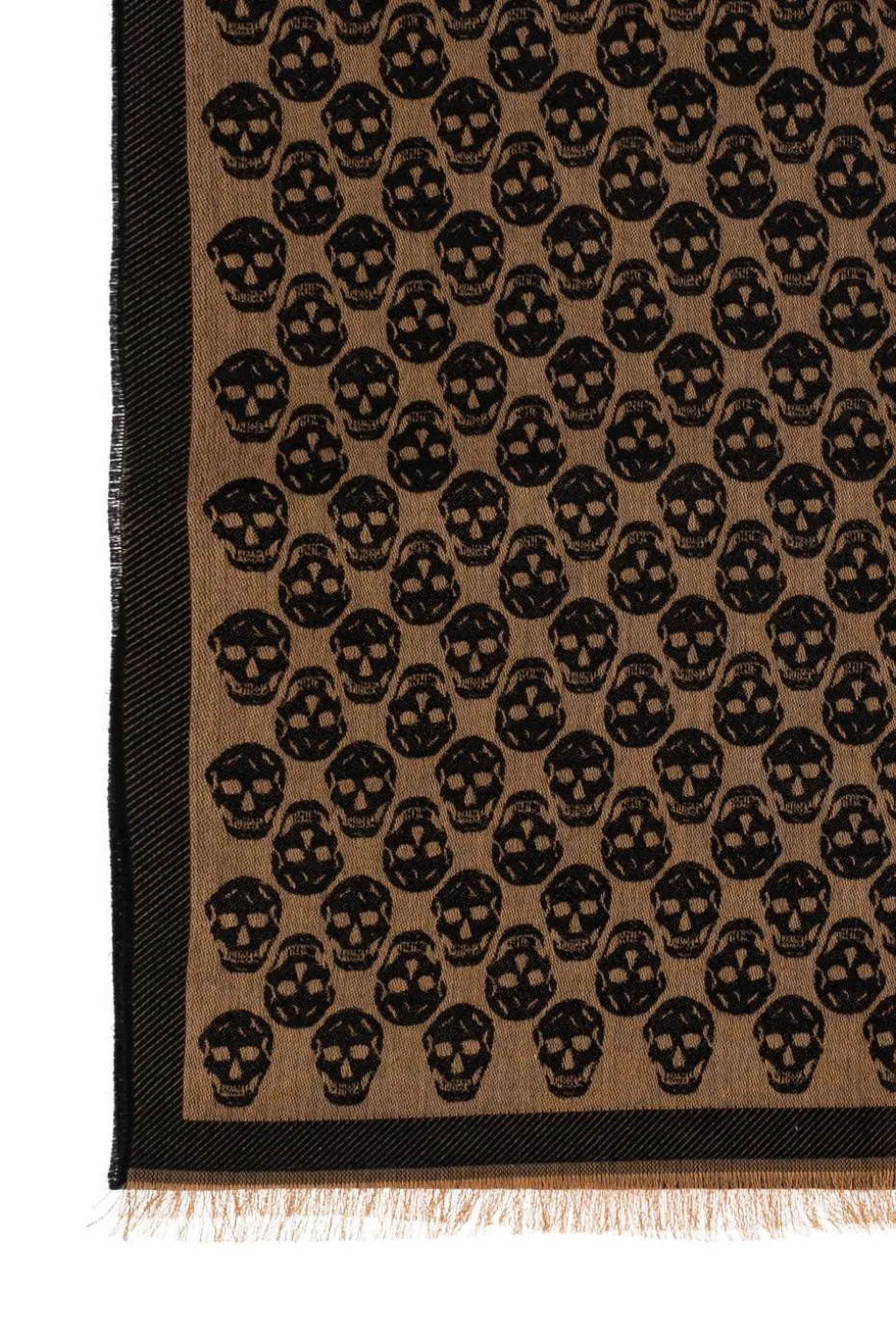 Alexander McQueen BROWN Scarf with a characteristic skull motif
