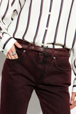 Alexander McQueen BURGUNDY Leather belt