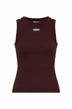 Alexander McQueen BURGUNDY Top with logo