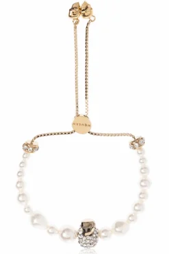 Alexander McQueen GOLD Adjustable bracelet with shimmering crystals