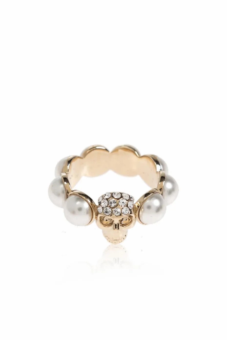 Alexander McQueen GOLD Ring with shimmering crystals
