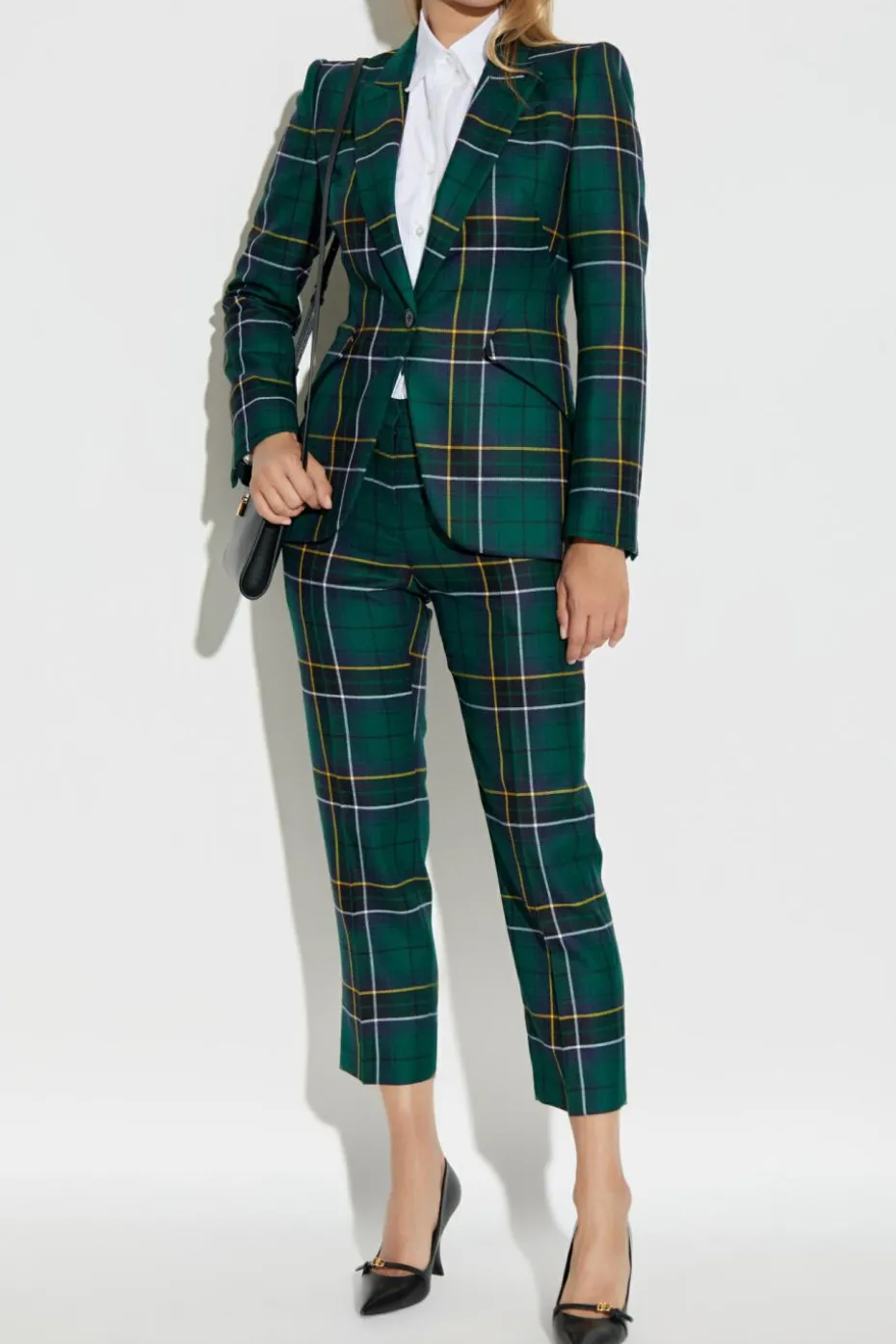 Alexander McQueen GREEN Checked blazer