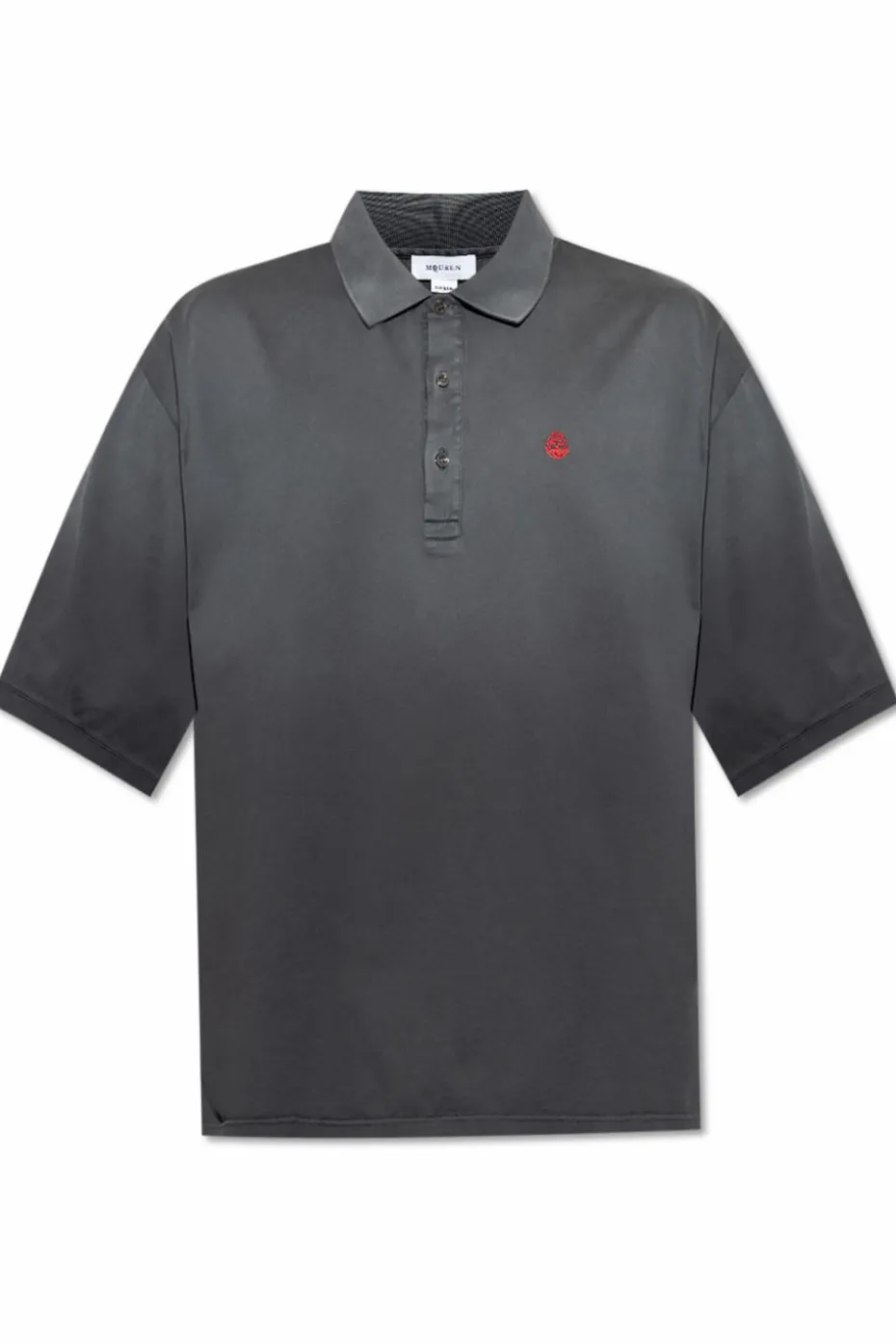 Alexander McQueen GREY Cotton polo with embroidered logo
