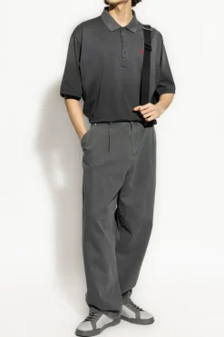 Alexander McQueen GREY Cotton polo with embroidered logo