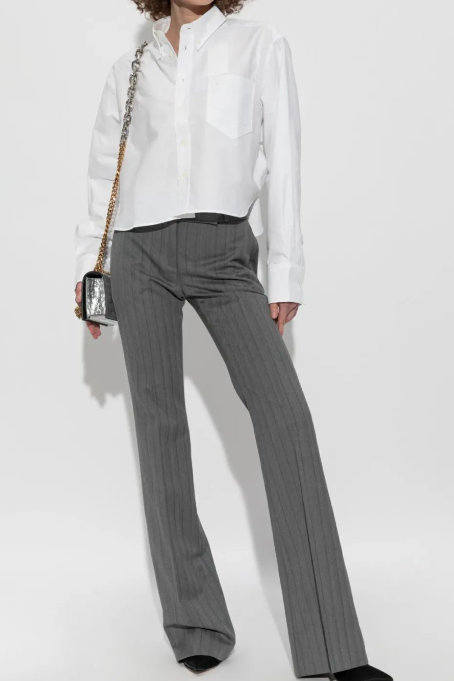 Alexander McQueen GREY Herringbone pattern trousers
