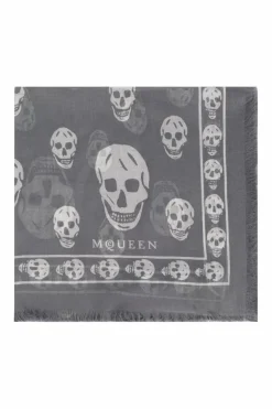 Alexander McQueen GREY Skull motif scarf