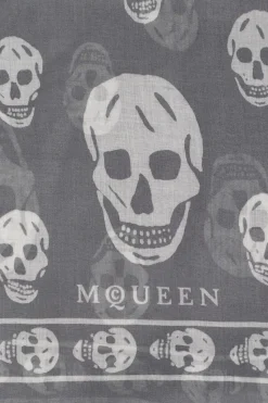 Alexander McQueen GREY Skull motif scarf