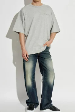 Alexander McQueen GREY T-shirt with printed logo