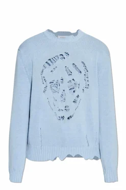 Alexander McQueen light blue Cotton sweater
