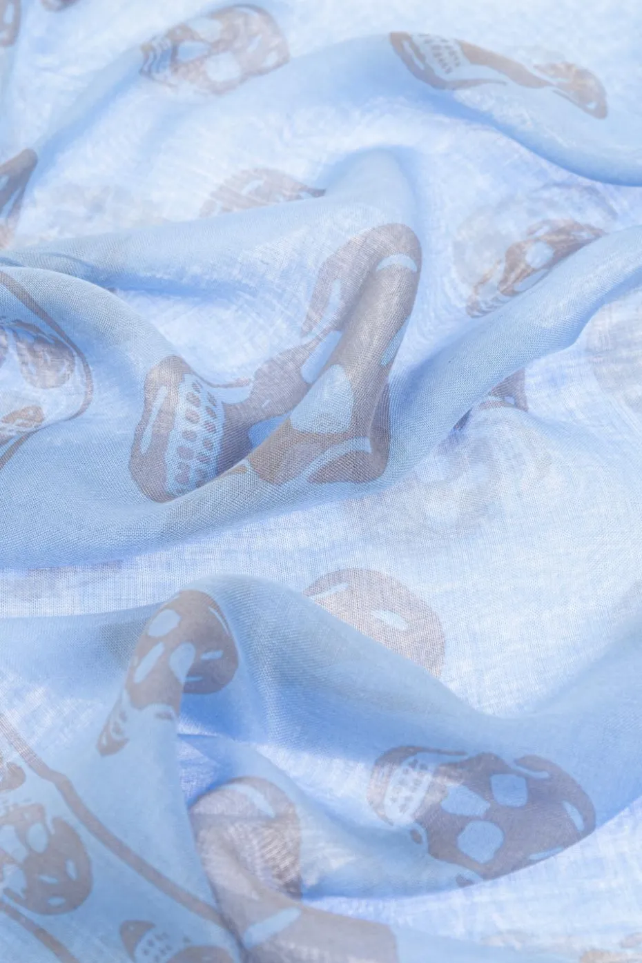 Alexander McQueen light blue Scarf with a distinctive skull motif