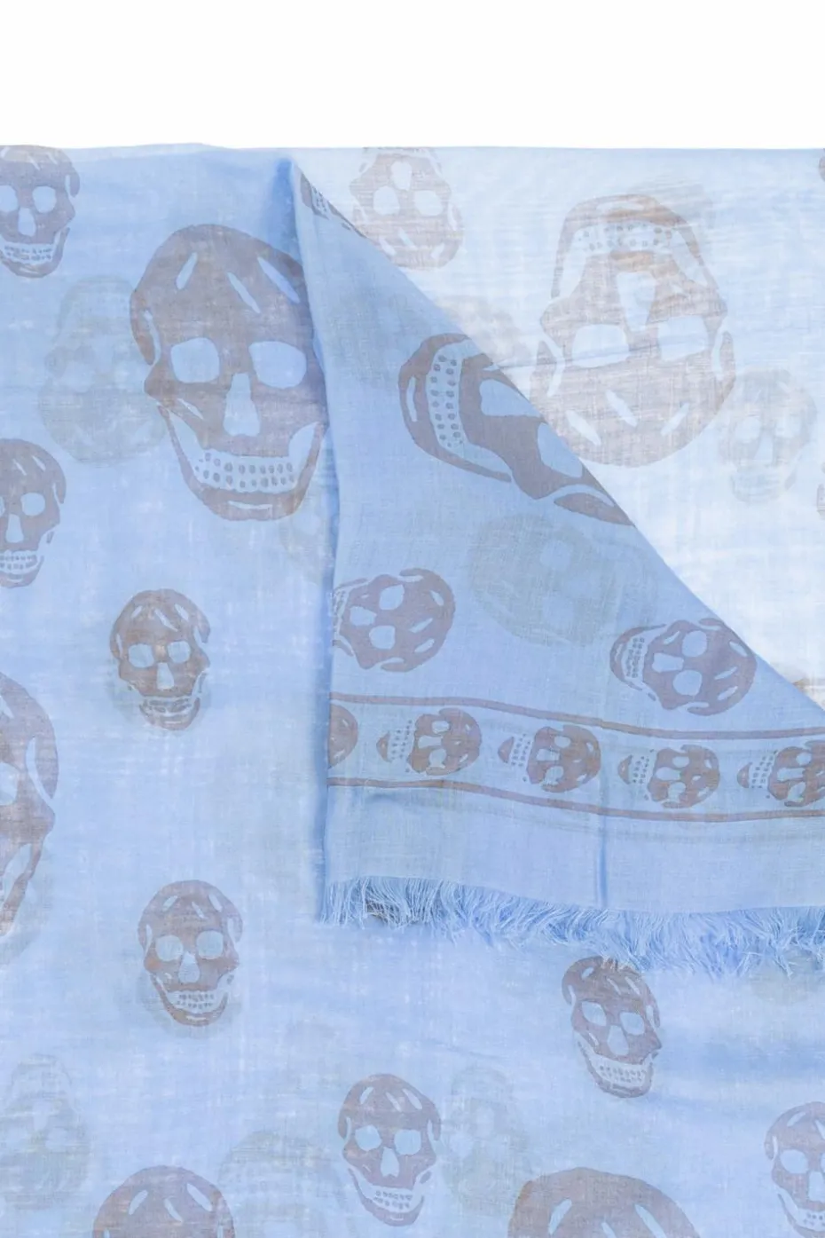 Alexander McQueen light blue Scarf with a distinctive skull motif