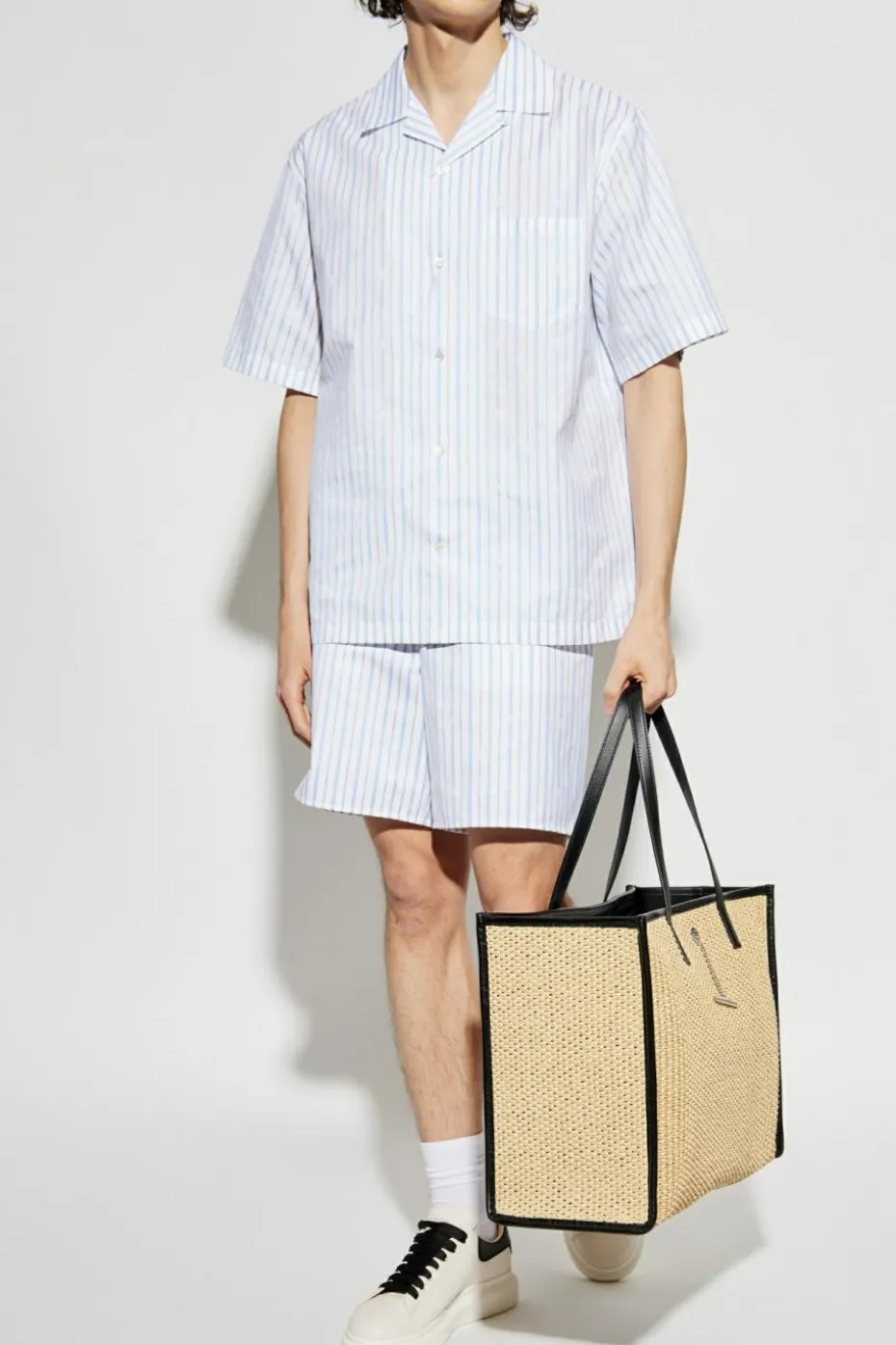 Alexander McQueen light blue Shirt with striped pattern