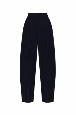 Alexander McQueen NAVY BLUE Wide-leg pleated trousers