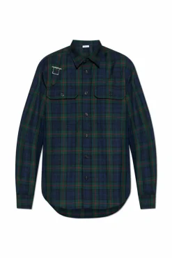 Alexander McQueen NAVY BLUE Plaid pattern shirt