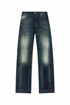 Alexander McQueen NAVY BLUE Jeans with a 'vintage' effect