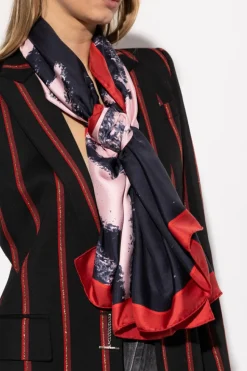 Alexander McQueen NAVY BLUE Silk scarf