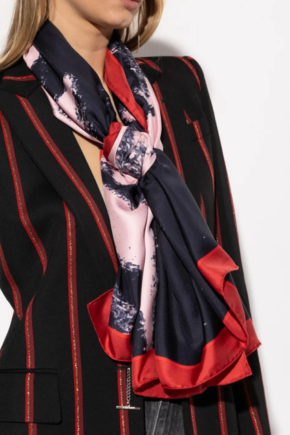 Alexander McQueen NAVY BLUE Silk scarf