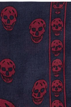 Alexander McQueen NAVY BLUE Scarf with silk finish
