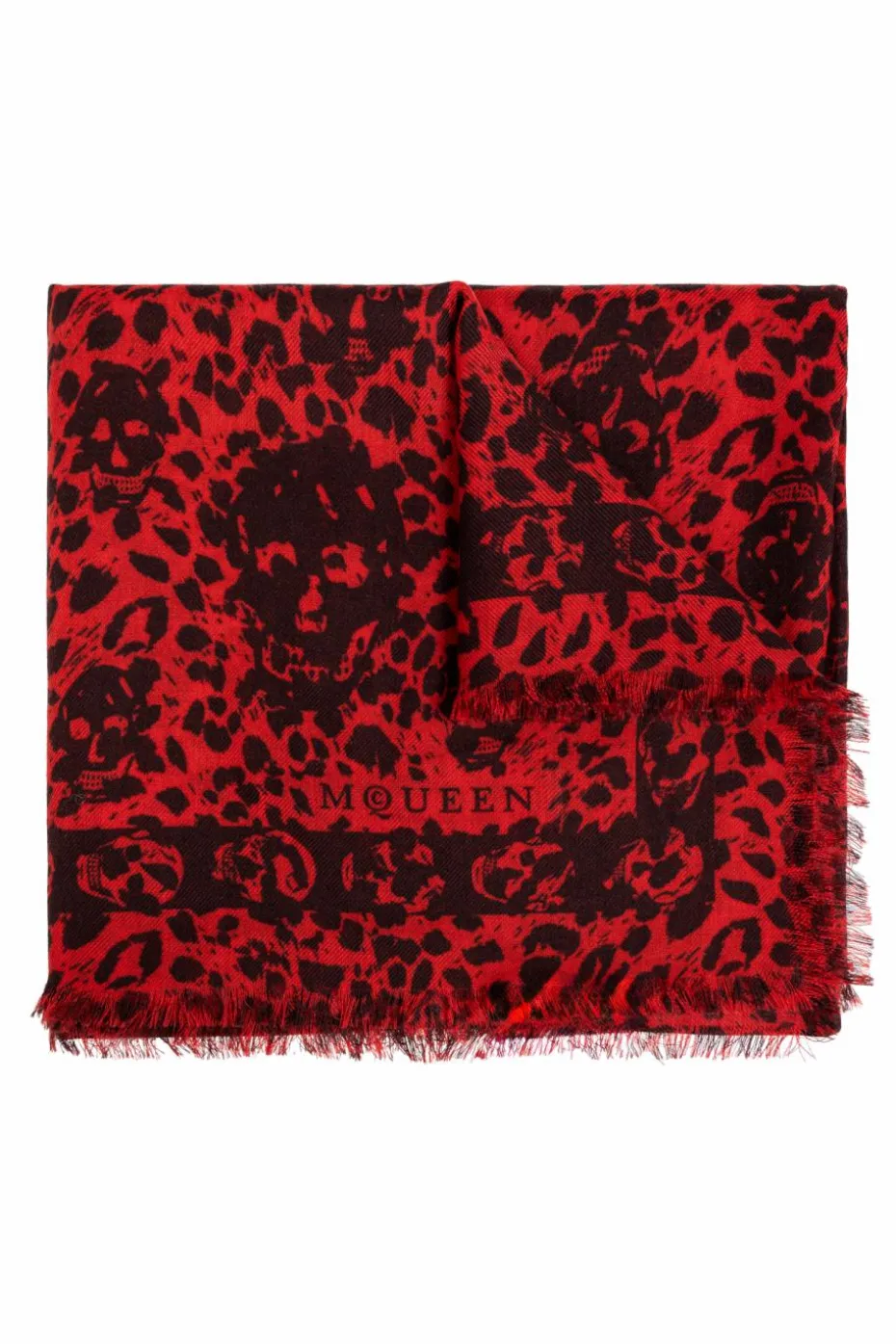 Alexander McQueen RED Woolen Scarf