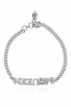 Alexander McQueen SILVER Bracelet with shimmering crystals