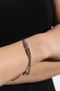 Alexander McQueen SILVER Bracelet with shimmering crystals