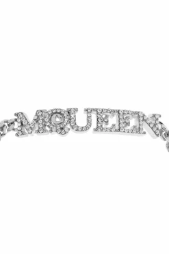 Alexander McQueen SILVER Bracelet with shimmering crystals