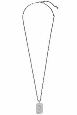 Alexander McQueen SILVER Necklace with a pendant engraved with a logo