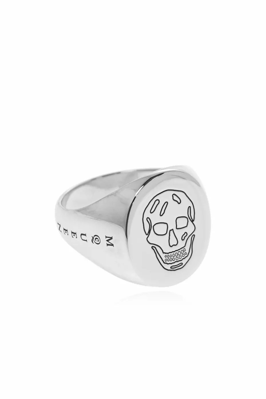 Alexander McQueen SILVER Signet ring with engraved logo