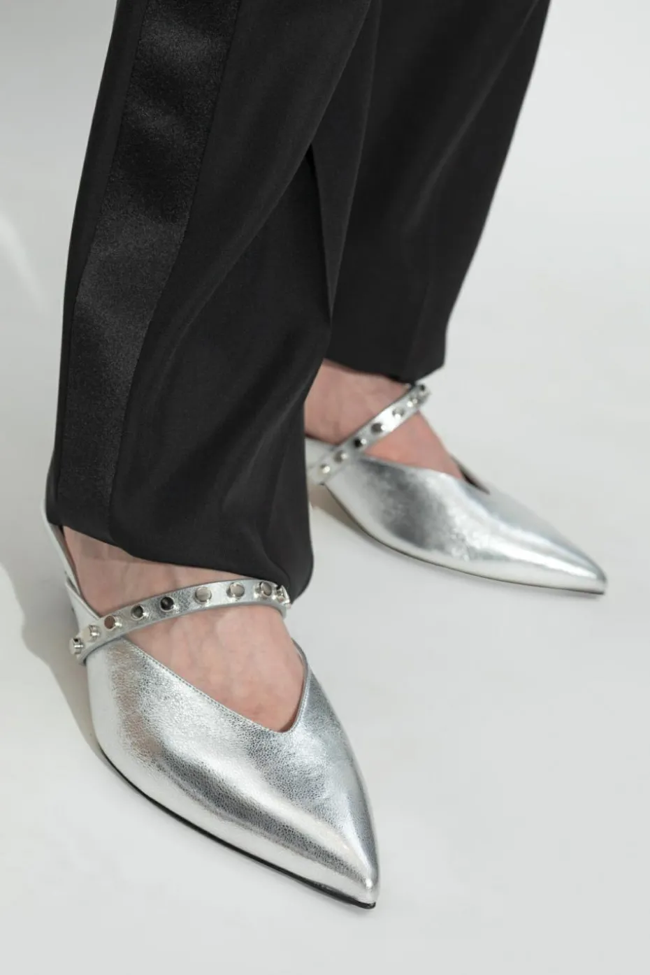 Alexander McQueen SILVER Heeled mules