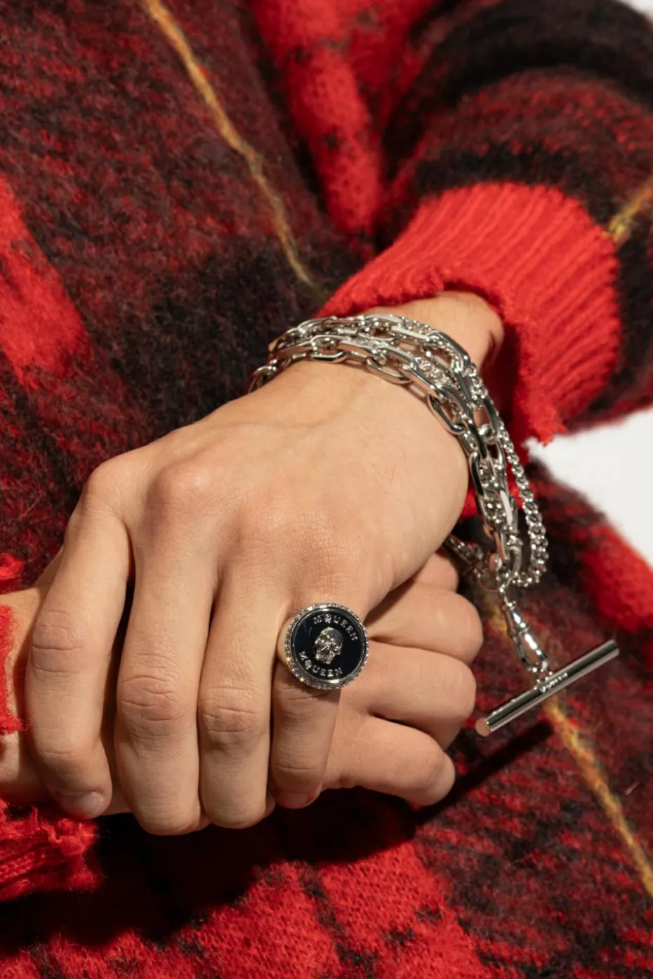 Alexander McQueen SILVER Brass ring