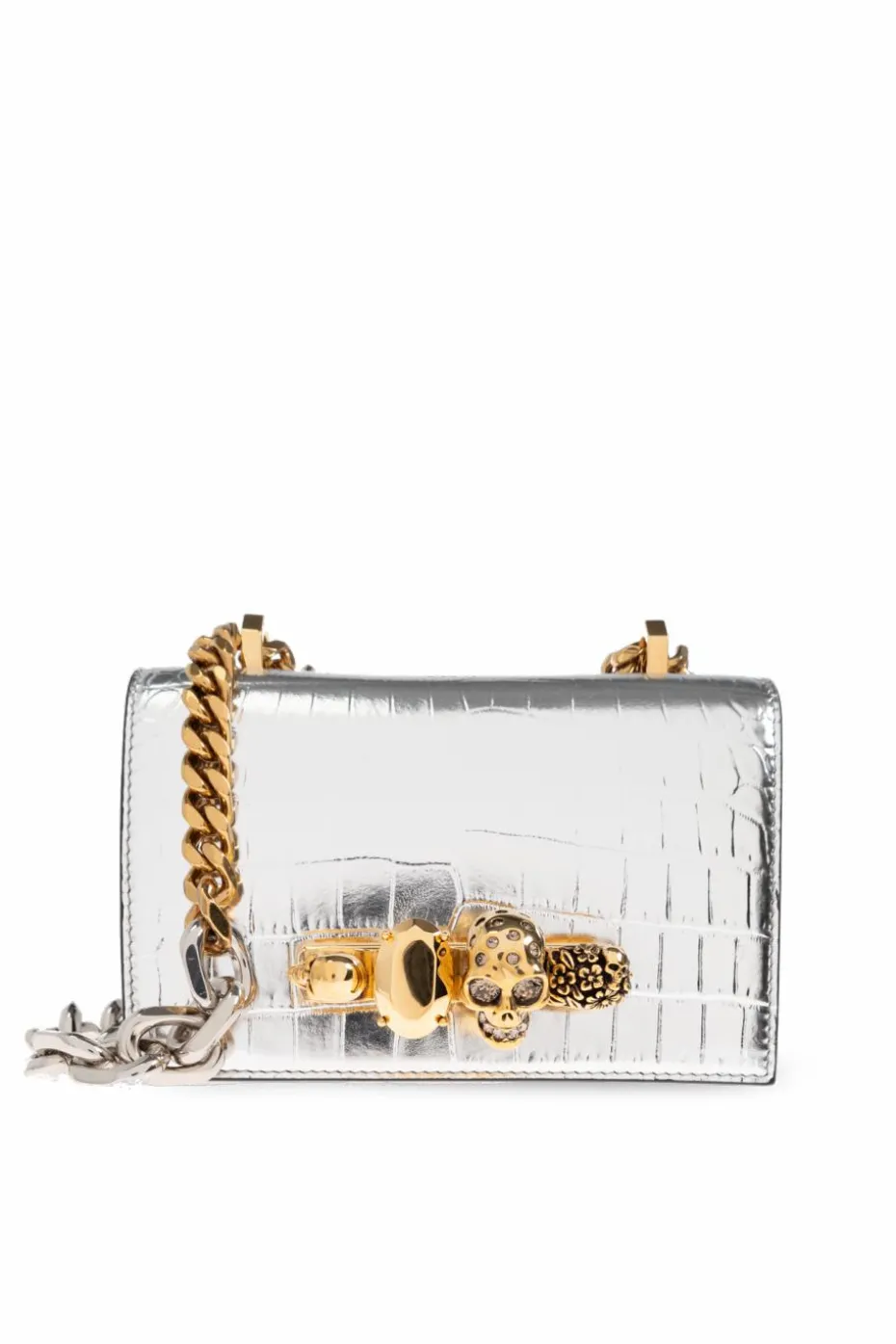 Alexander McQueen SILVER Shoulder bag "Jewelled Mini"