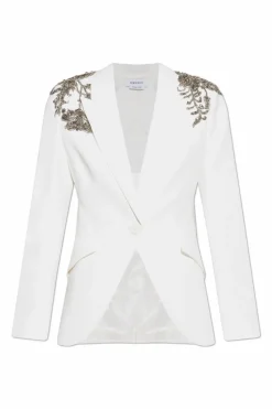 Alexander McQueen WHITE Blazer with shimmering appliquƩs