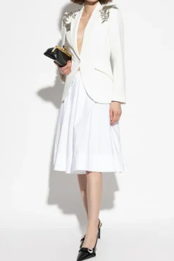 Alexander McQueen WHITE Blazer with shimmering appliqués