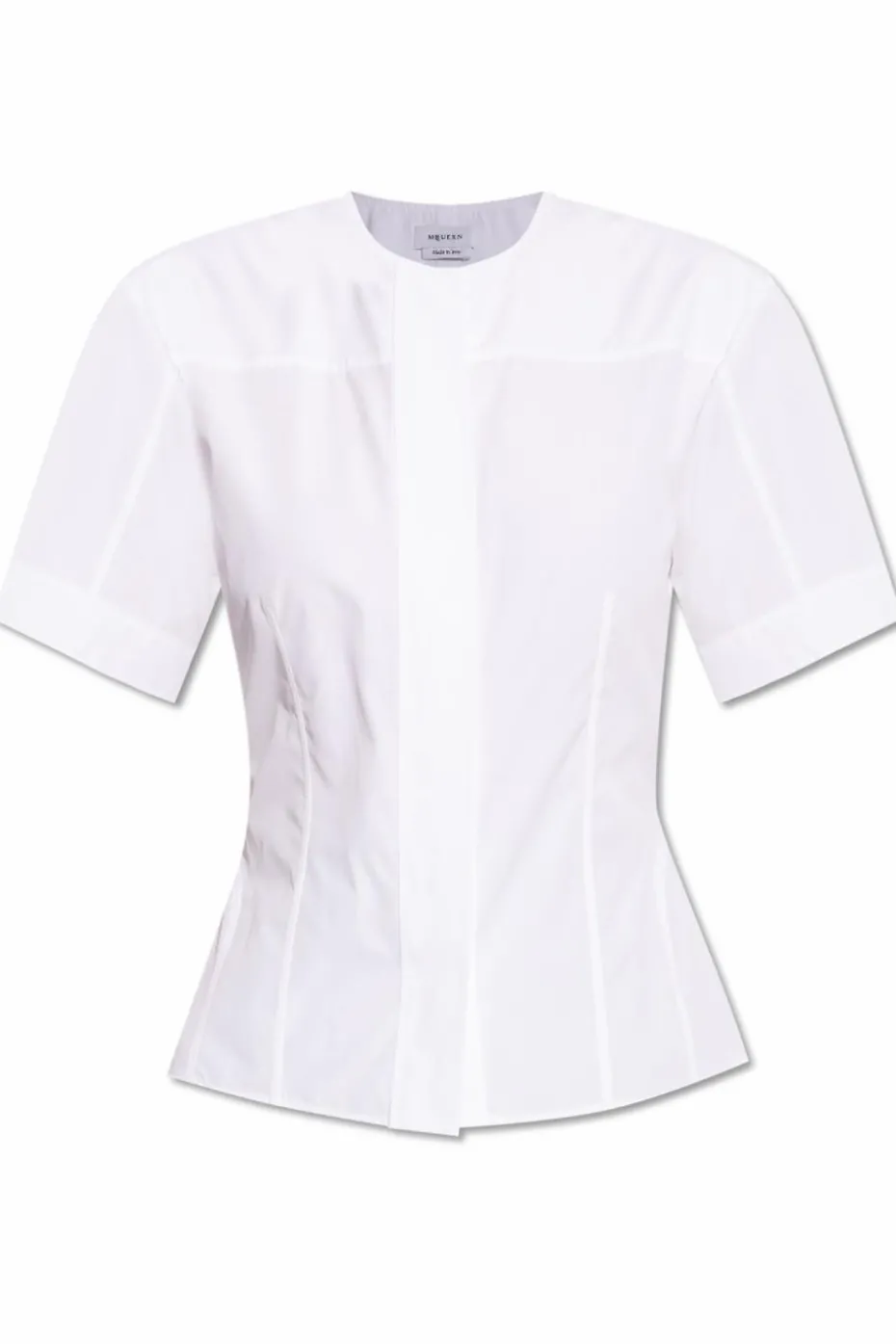Alexander McQueen WHITE Cotton short-sleeved top