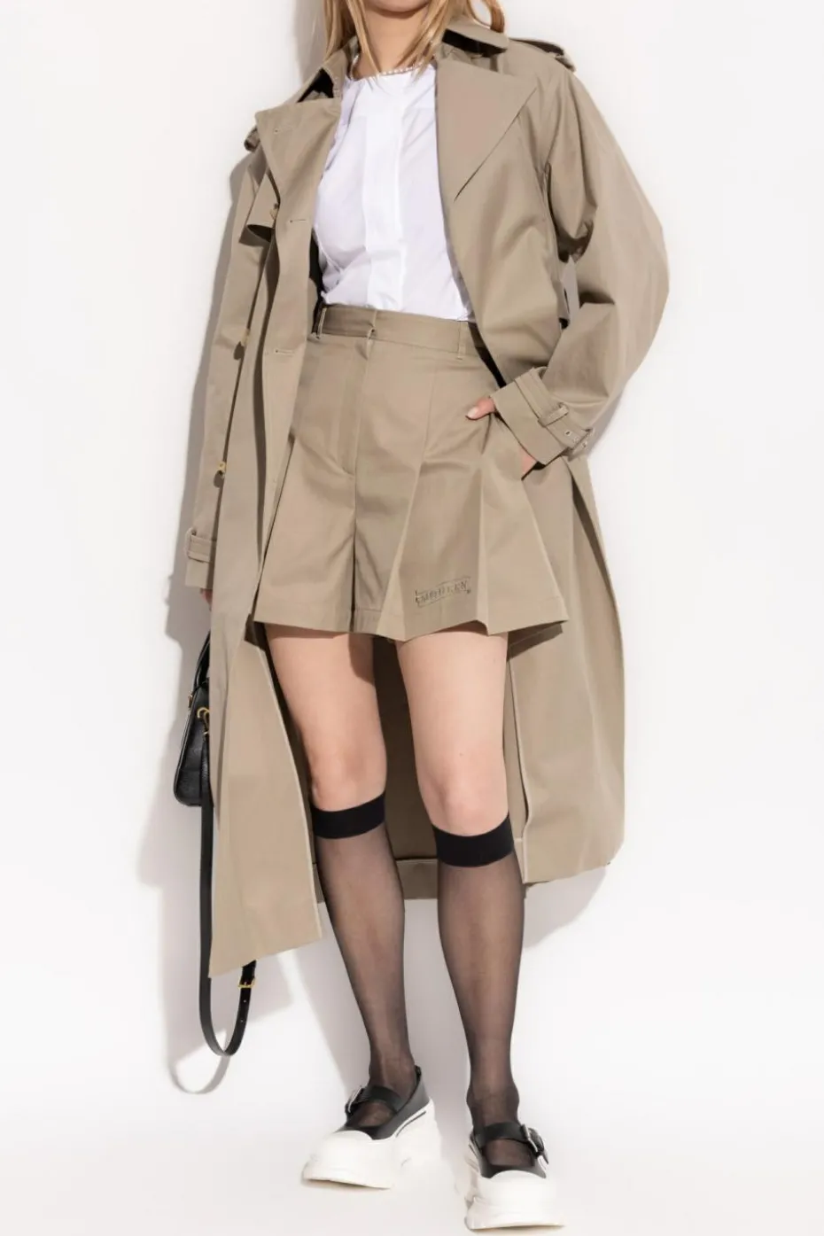 Alexander McQueen WHITE Cotton short-sleeved top