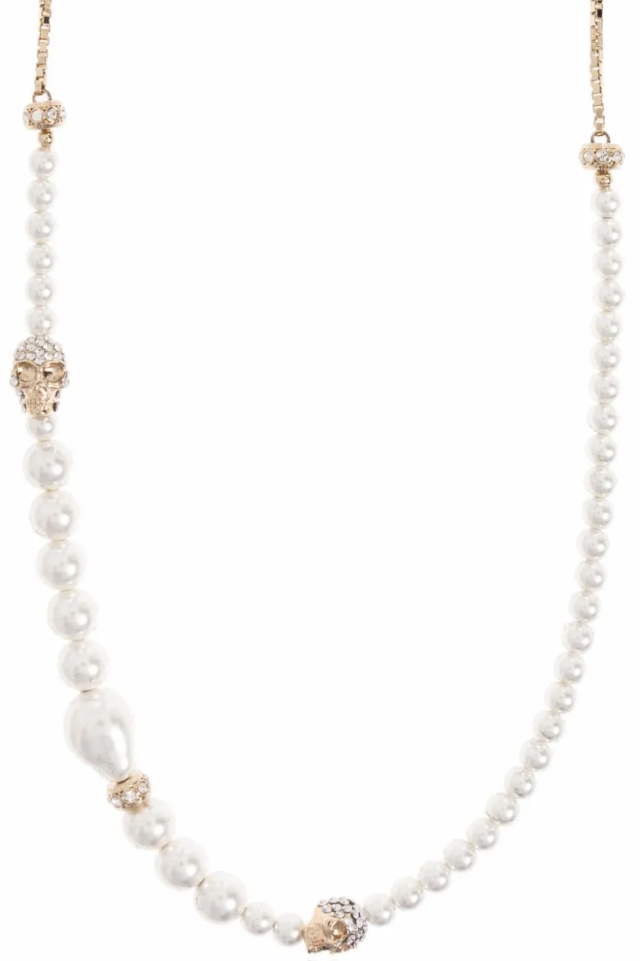 Alexander McQueen WHITE Necklace with shimmering crystals