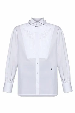 Alexander McQueen WHITE Shirt with a stand-up collar